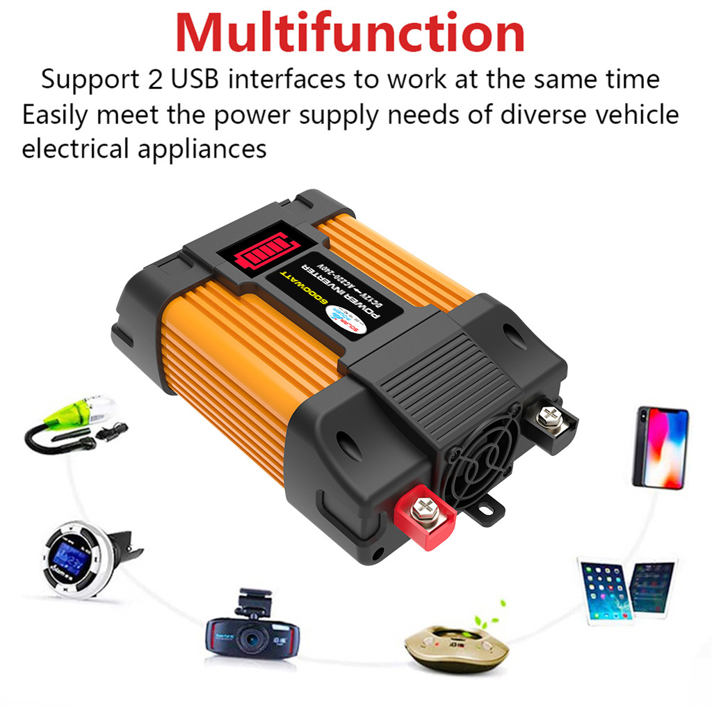 300W Car Power Inverter Modified Sine Wave Dual USB DC 12V to AC 220V Voltage Transformer Power Inverter Converter Adapter