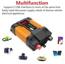 300W Car Power Inverter Modified Sine Wave Dual USB DC 12V to AC 220V Voltage Transformer Power Inverter Converter Adapter