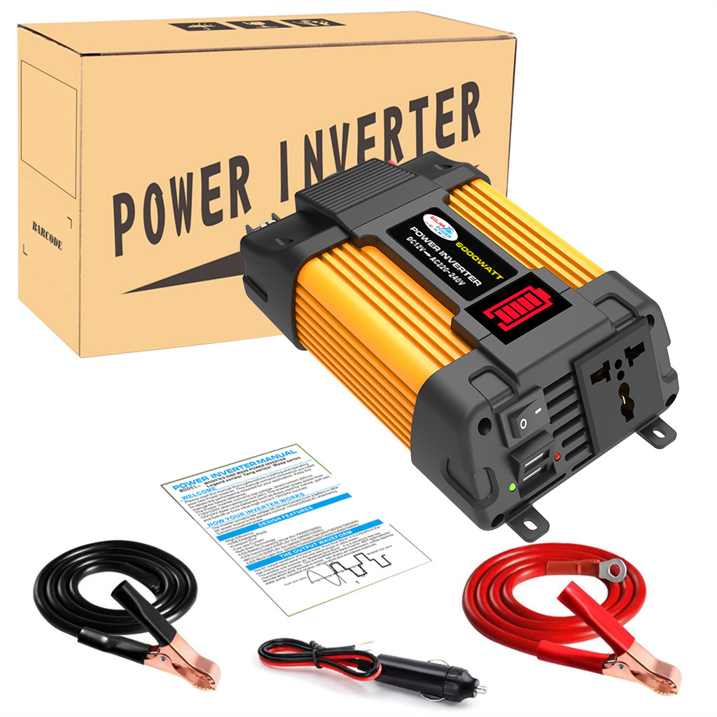 500W Car Power Inverter Modified Sine Wave Dual USB DC 12V to AC 220V Voltage Transformer Power Inverter Converter Adapter