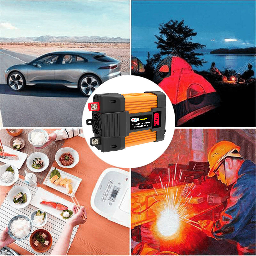 500W Car Power Inverter Modified Sine Wave Dual USB DC 12V to AC 220V Voltage Transformer Power Inverter Converter Adapter