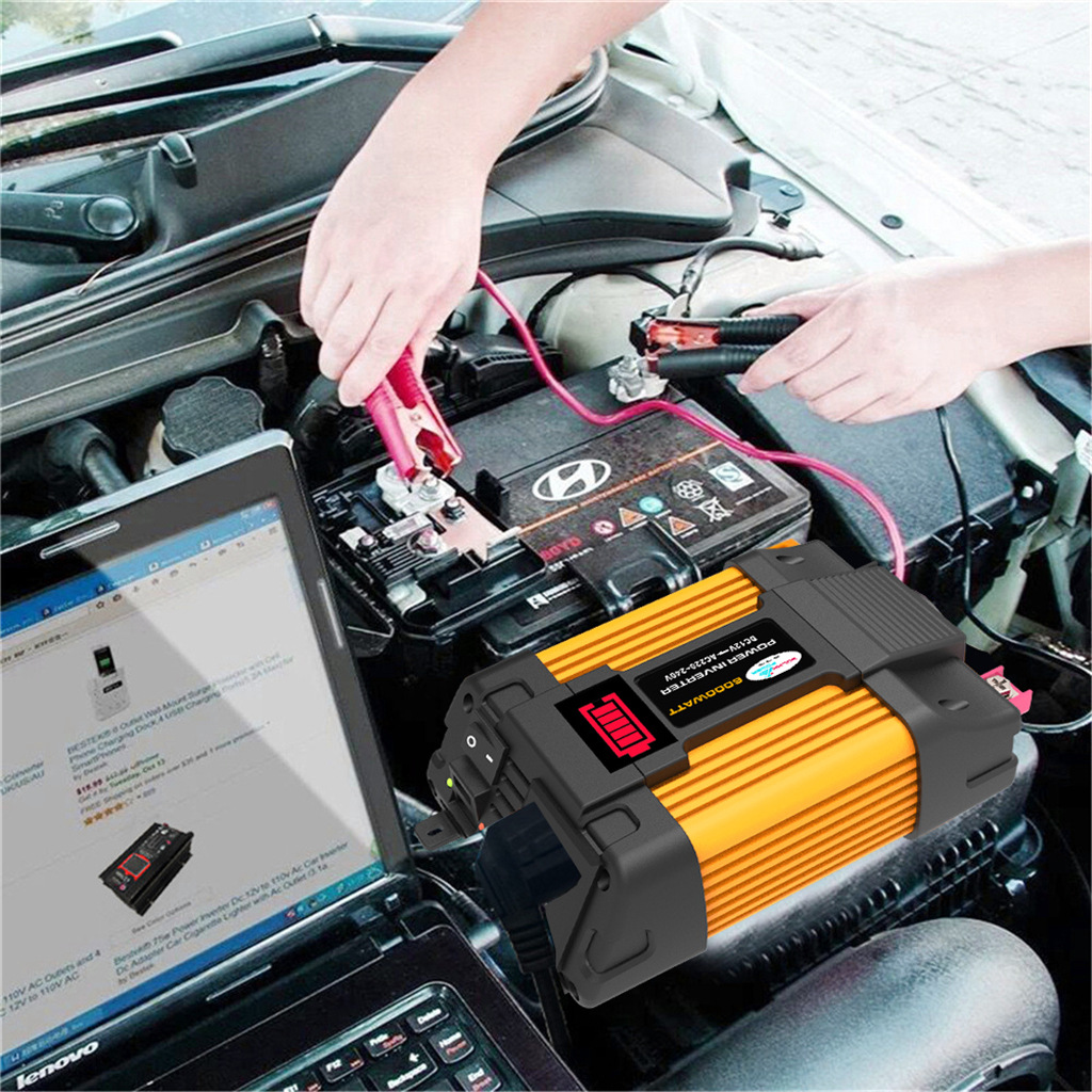 500W Car Power Inverter Modified Sine Wave Dual USB DC 12V to AC 220V Voltage Transformer Power Inverter Converter Adapter
