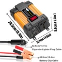 500W Car Power Inverter Modified Sine Wave Dual USB DC 12V to AC 220V Voltage Transformer Power Inverter Converter Adapter