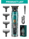 Vgr961 Transparent Ipx7 Waterproof Hair Clipper Professional Barber Beard Trimmer Rechargeable Wireless Men's Hair Trimmer