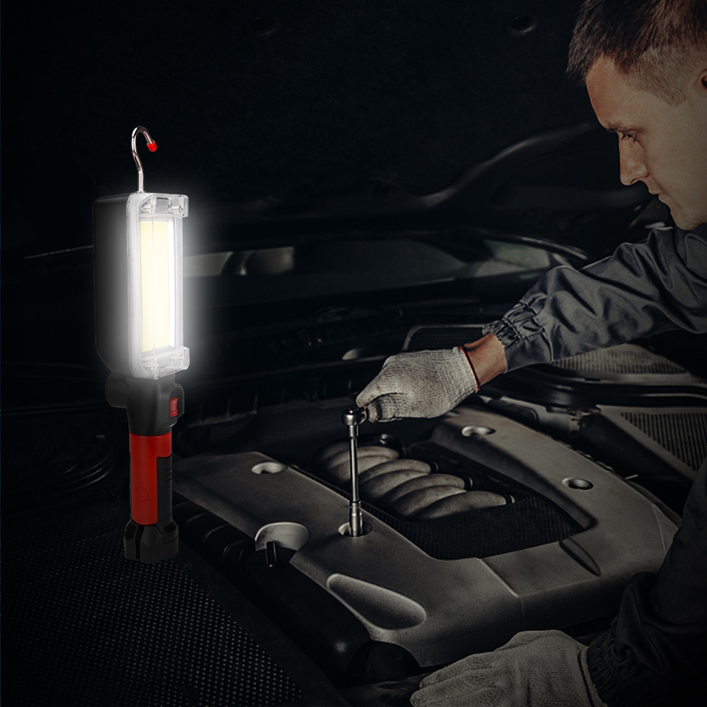 Portable Led Work Light with 18650 battery 700lm Waterproof USB Rechargeable Cob Flashlight Lantern With Hook