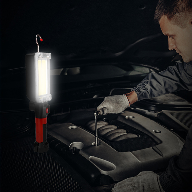 Portable Led Work Light with 18650 battery 700lm Waterproof USB Rechargeable Cob Flashlight Lantern With Hook