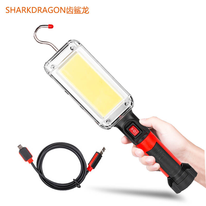 Portable Led Work Light with 18650 battery 700lm Waterproof USB Rechargeable Cob Flashlight Lantern With Hook