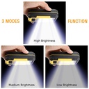 Y36 LED Work Light with Magnet USB Rechargeable Portable Camping Lights COB Hook Auto Repair Lamp Power Bank Flashlight