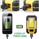 Y36 LED Work Light with Magnet USB Rechargeable Portable Camping Lights COB Hook Auto Repair Lamp Power Bank Flashlight
