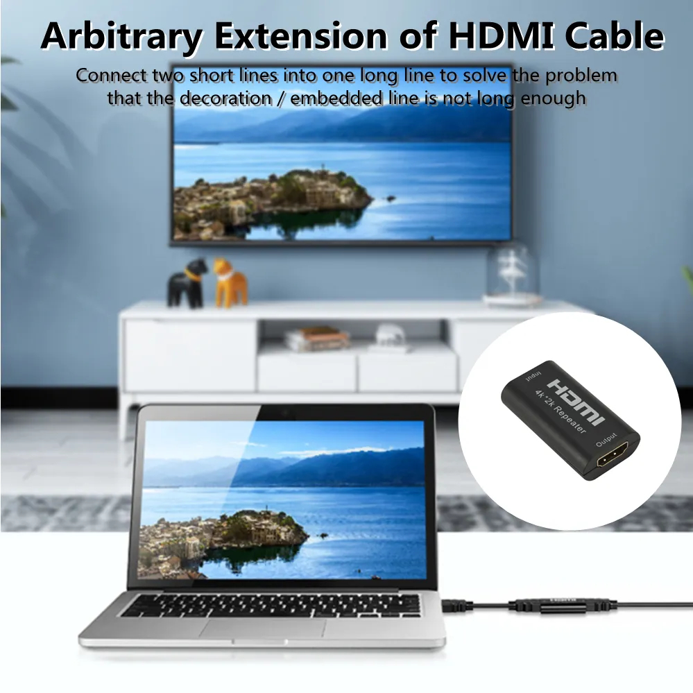4K 2K HDMI Repeater Extender 40M 130FT FULL HD 1080P HDMI Female To Female Booster Amplifier HDMI Extender Cable Video Converter
