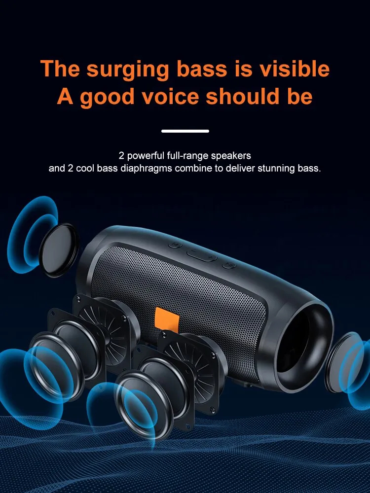 800mah Bluetooth 3W*2 Dual Speakers Outdoor Stereo Surround Loudspeaker Wireless Sound Box