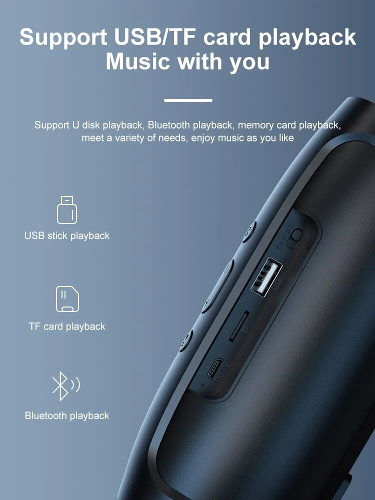 800mah Bluetooth 3W*2 Dual Speakers Outdoor Stereo Surround Loudspeaker Wireless Sound Box