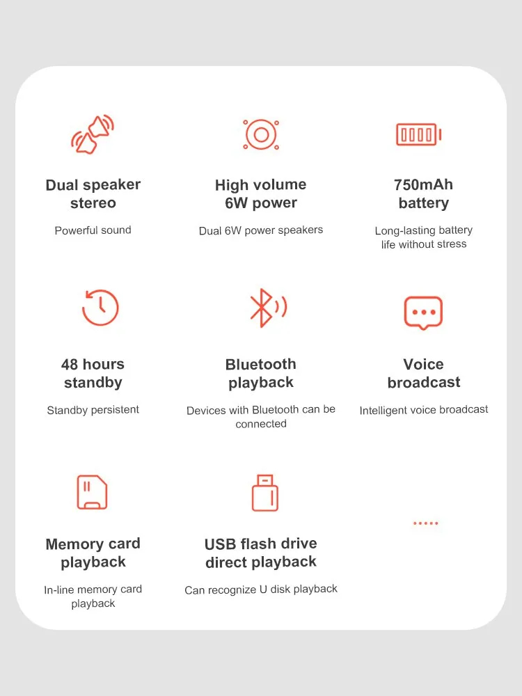 800mah Bluetooth 3W*2 Dual Speakers Outdoor Stereo Surround Loudspeaker Wireless Sound Box
