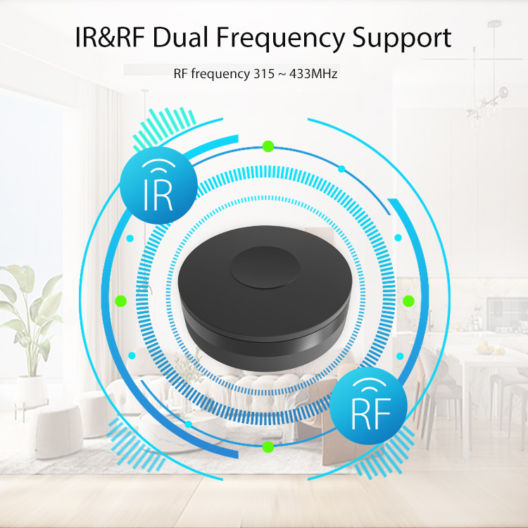 WiFi & Bluetooth dual-mode IR RF Remote Control 315/433MHz Universal Tuya Smart Life App Via Alexa Voice Control
