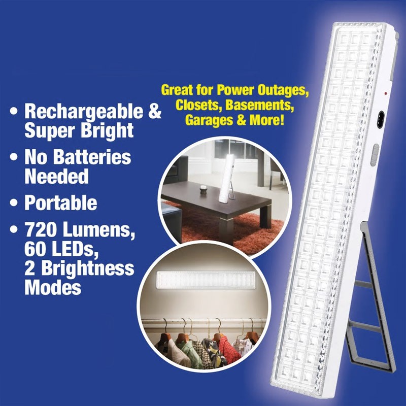 60LEDs Wall-Mounted Lamp Portable Lighbar Power Outage Emergnecy Lighting Rechargeable Light