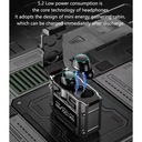 M25 Wireless Bluetooth 5.2 Magnetic Hatch Metal Mechanical Style Dual Ear Digital Display In Ear Sport Bluetooth