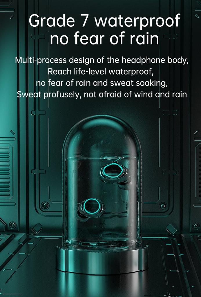 M25 Wireless Bluetooth 5.2 Magnetic Hatch Metal Mechanical Style Dual Ear Digital Display In Ear Sport Bluetooth