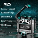 M25 Wireless Bluetooth 5.2 Magnetic Hatch Metal Mechanical Style Dual Ear Digital Display In Ear Sport Bluetooth