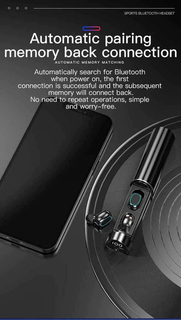 Mini Earbuds N21 TWS Touch Control LED Display Wireless Bluetooth-compatible Sports Earphones With Microphone In Ear Headsets