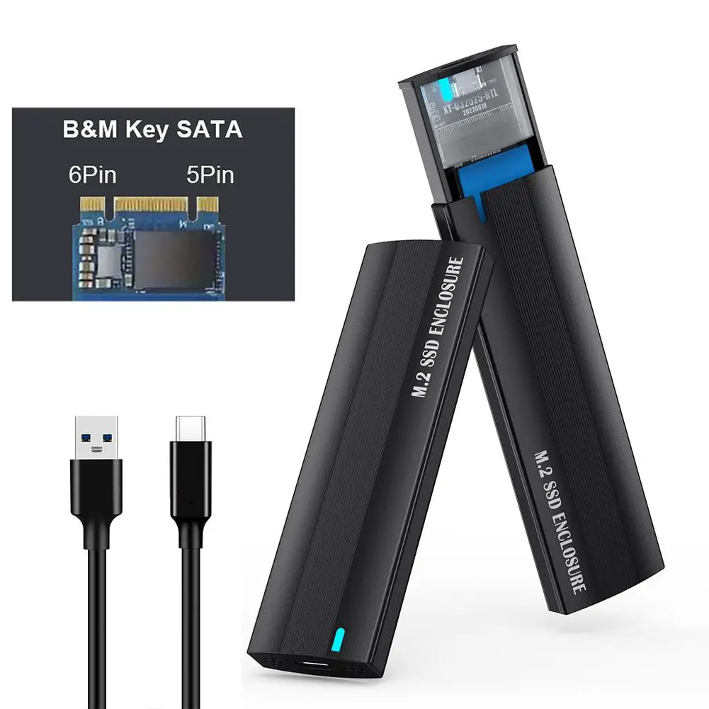 M.2 NVME NGFF External SSD Case NGFF SATA Solid State Drive Enclosure USB3.1 Type C Mobile M2 SSD Box Gen2 10Gbps