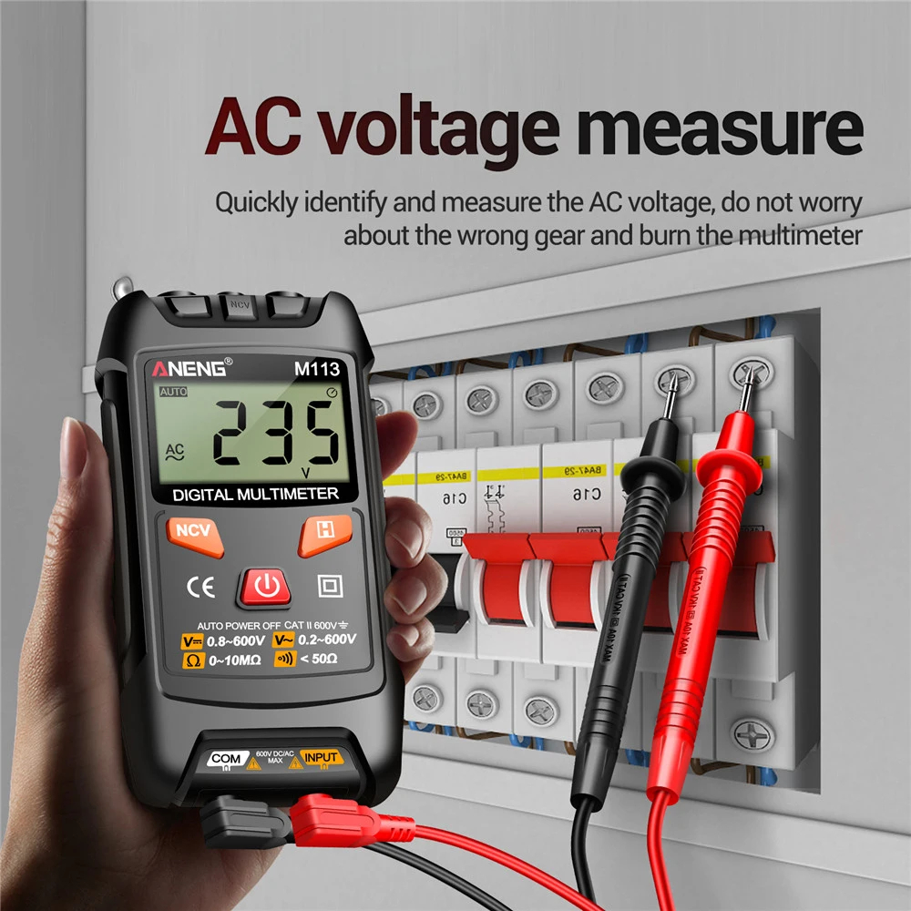 ANENG M113 Automatic Professional Digital Multimeter 1999 Counts Auto AC/DC Voltage Tester Ohm Current Ammeter Detector Tool