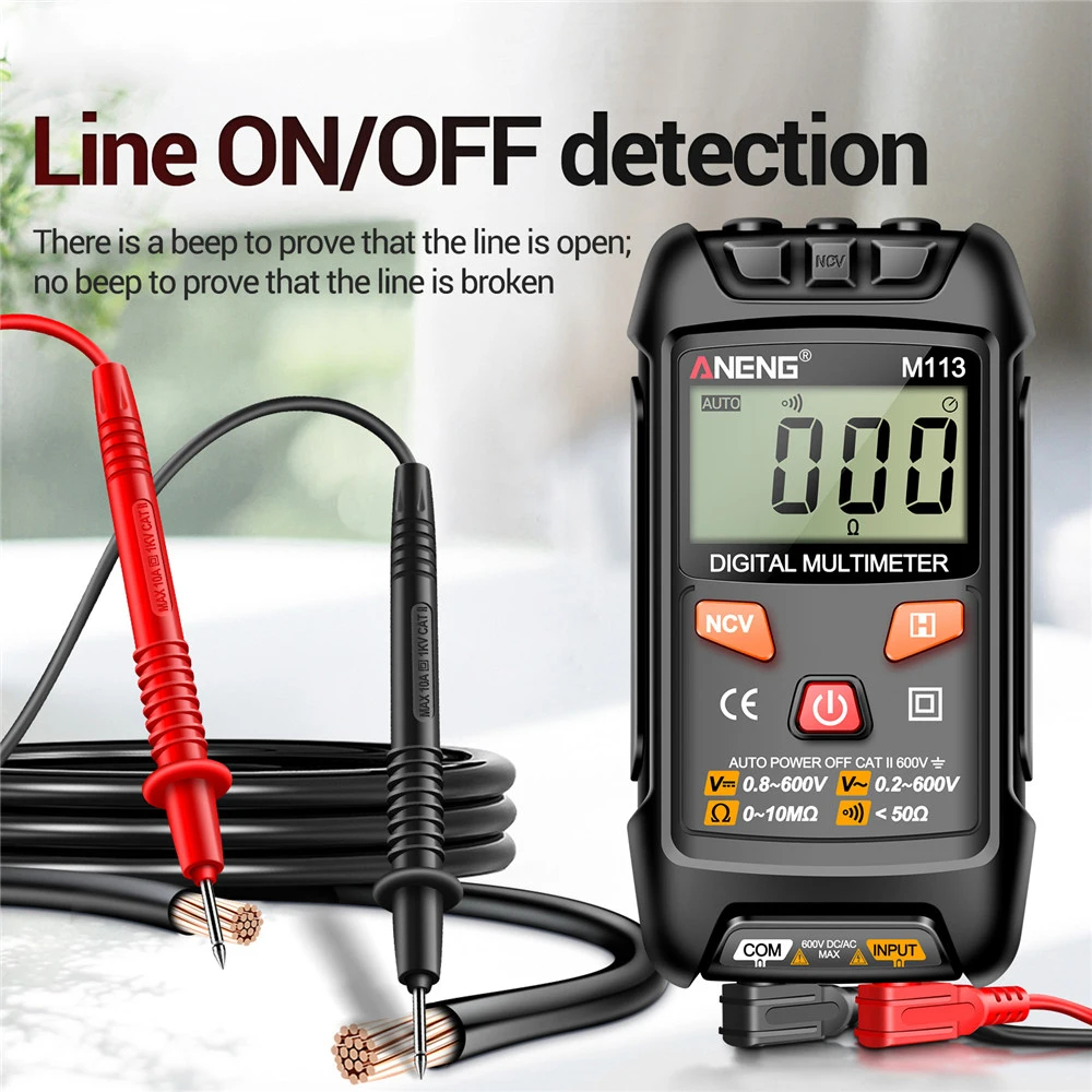 ANENG M113 Automatic Professional Digital Multimeter 1999 Counts Auto AC/DC Voltage Tester Ohm Current Ammeter Detector Tool