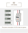 Tuya APP WIFI Smart Energy Meter AC230V 63A Singles Phase Meter Voltage Current Active Power Electricity Display Meter