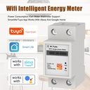 Tuya APP WIFI Smart Energy Meter AC230V 63A Singles Phase Meter Voltage Current Active Power Electricity Display Meter