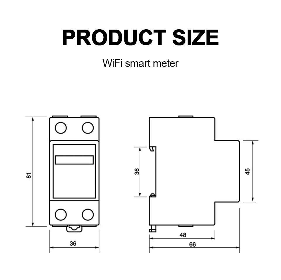 Tuya APP WIFI Smart Energy Meter AC230V 63A Singles Phase Meter Voltage Current Active Power Electricity Display Meter
