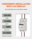 Tuya APP WIFI Smart Energy Meter AC230V 63A Singles Phase Meter Voltage Current Active Power Electricity Display Meter