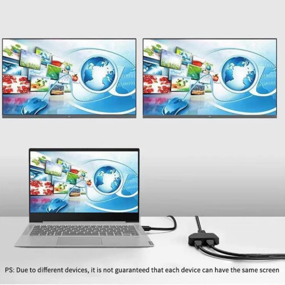 HDMI-compatible Cable Splitter HDMI 3D version 1.4 1080P 30Hz  2 Dual Port Y Splitter 1 In 2 Out Cable Adapter