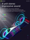 NR-555 TWS Connection Bluetooth 5.0 Wireless Speaker Colorful Lighting Computer Call Gaming Link Microphone AUX Input TF Card