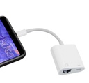 10/100Mbps Lightning to RJ45 Adapter 2 in 1 Ethernet LAN Network Adapter with Charge Port Compatible with IPhone/iPad/iPod Plug and Play