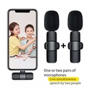 k9 wireless microphone short video recording intelligent noise reduction microphone one to two MIC