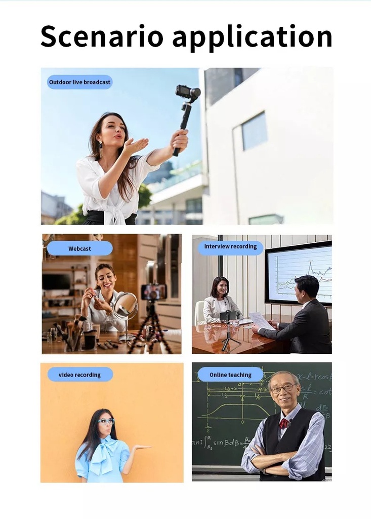 k9 wireless microphone short video recording intelligent noise reduction microphone one to two MIC