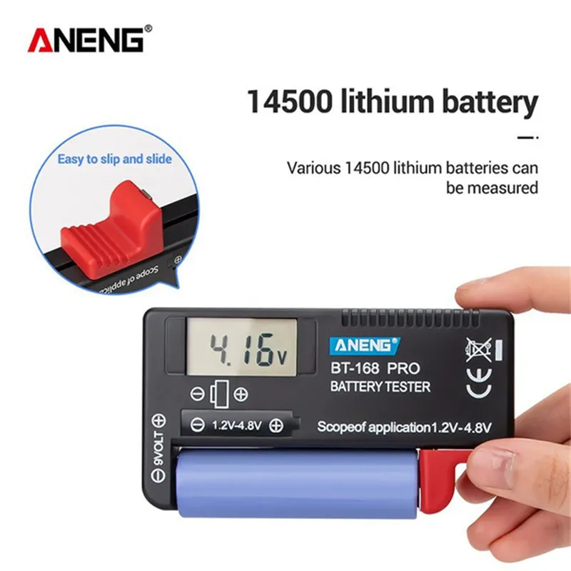 ANENG BT-168 PRO Digital Lithium Battery Capacity Tester Checkered Load Analyzer Display Check AAA AA Button Cell Universal Test