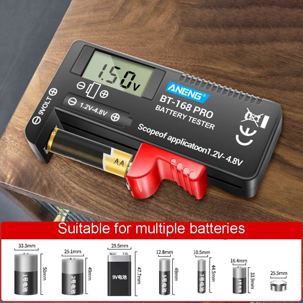 ANENG BT-168 PRO Digital Lithium Battery Capacity Tester Checkered Load Analyzer Display Check AAA AA Button Cell Universal Test