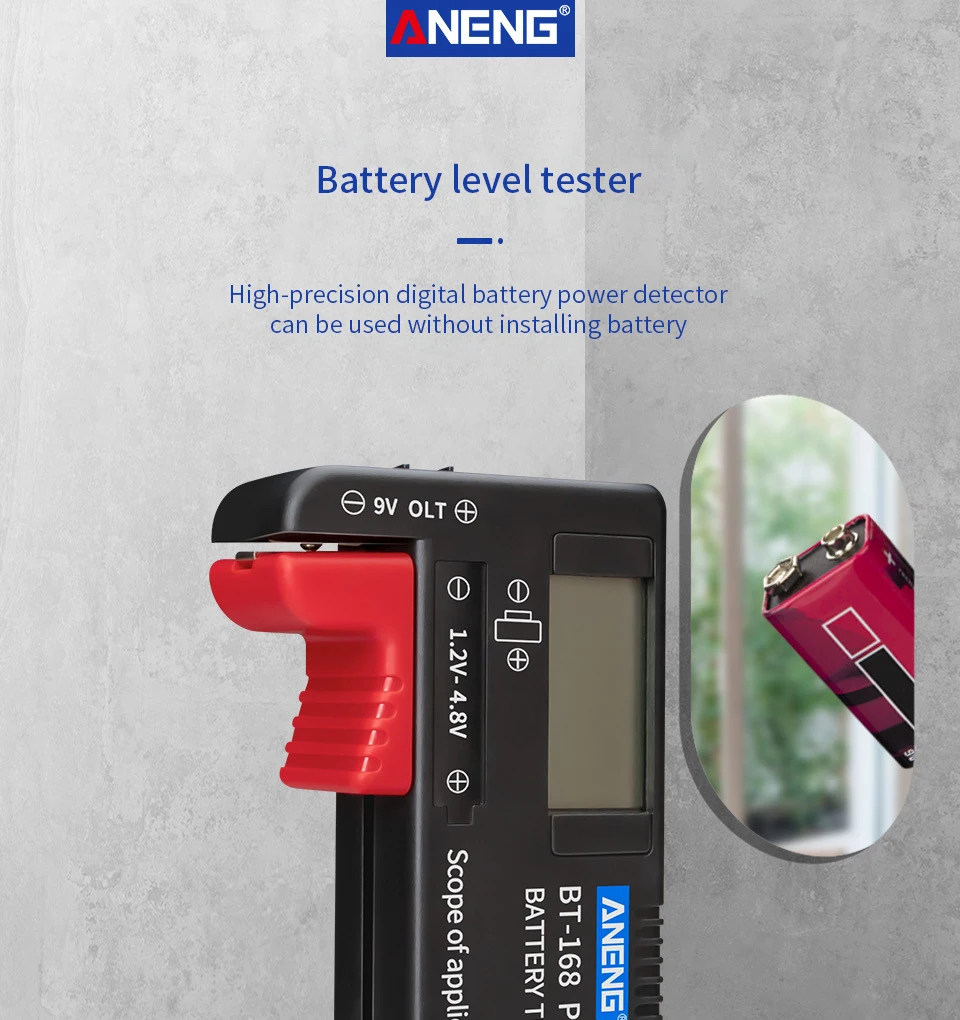 ANENG BT-168 PRO Digital Lithium Battery Capacity Tester Checkered Load Analyzer Display Check AAA AA Button Cell Universal Test