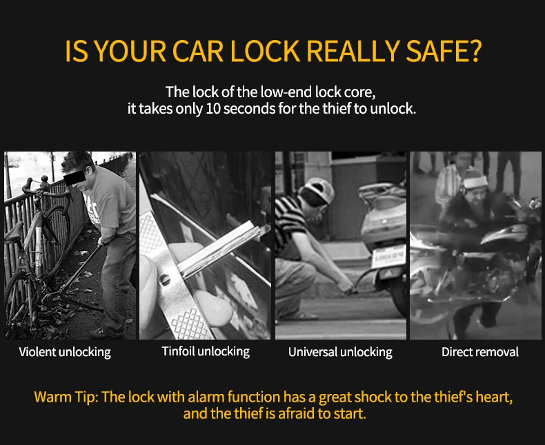 Motorcycle Wheel Disc Brake Alarm Lock Safety Protection Padlock Anti-Theft Reminder Aluminum Alloy Motorcycle Accessories