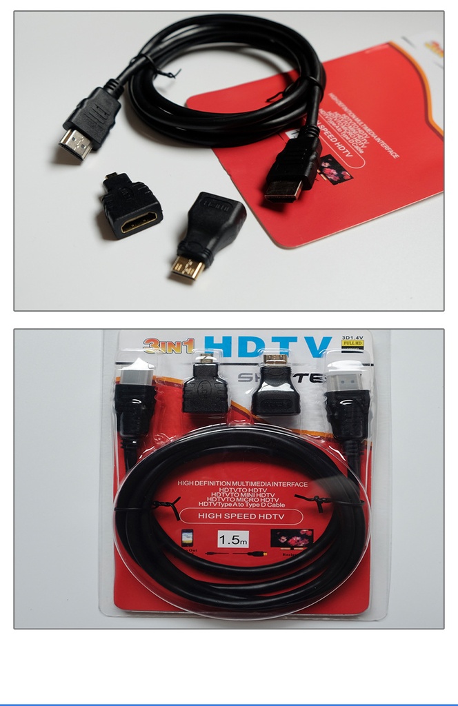 HDMI cable three-in-one mini hdmi adapter micro hdmi adapter 3IN1 high-definition Full HD HDMI cable