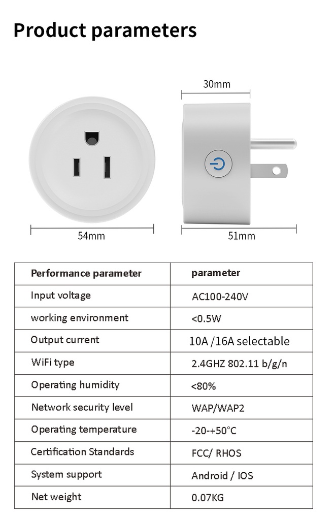 Tuya Smart life wifi metering socket smart plug mobile phone remote voice control (ESS Gadgets)