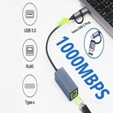 Type C gigabit 1000Mbps driver-free network card dual adapter USB3.0 to network port rj45 wired network converter
