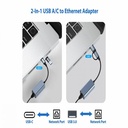 Type C gigabit 1000Mbps driver-free network card dual adapter USB3.0 to network port rj45 wired network converter