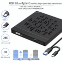 7 in 1 External CD/DVD Drive USB3.0/Type-C CD DVD RW Optical Drive DVD Burner DVD Writer Multifunction SD/TF Slots USB HUB