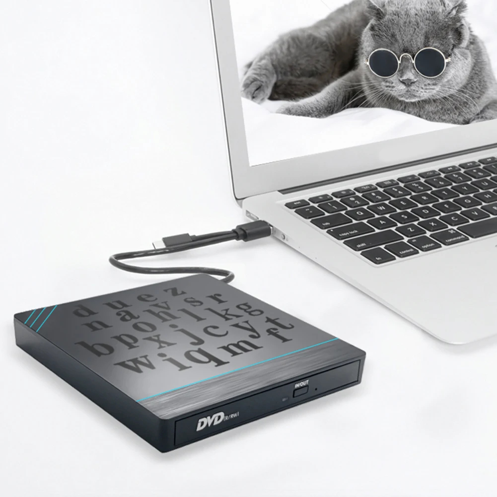 7 in 1 External CD/DVD Drive USB3.0/Type-C CD DVD RW Optical Drive DVD Burner DVD Writer Multifunction SD/TF Slots USB HUB