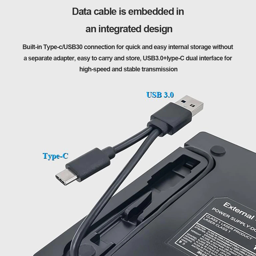 7 in 1 External CD/DVD Drive USB3.0/Type-C CD DVD RW Optical Drive DVD Burner DVD Writer Multifunction SD/TF Slots USB HUB