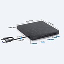 7 in 1 External CD/DVD Drive USB3.0/Type-C CD DVD RW Optical Drive DVD Burner DVD Writer Multifunction SD/TF Slots USB HUB