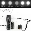 Powerful Led Flashlight XML T6 Torch Waterproof Flashlights 5-Modes Zoomable Light 18650 Rechargeable Battery Or AAA