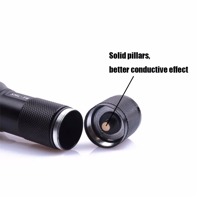 Powerful Led Flashlight XML T6 Torch Waterproof Flashlights 5-Modes Zoomable Light 18650 Rechargeable Battery Or AAA