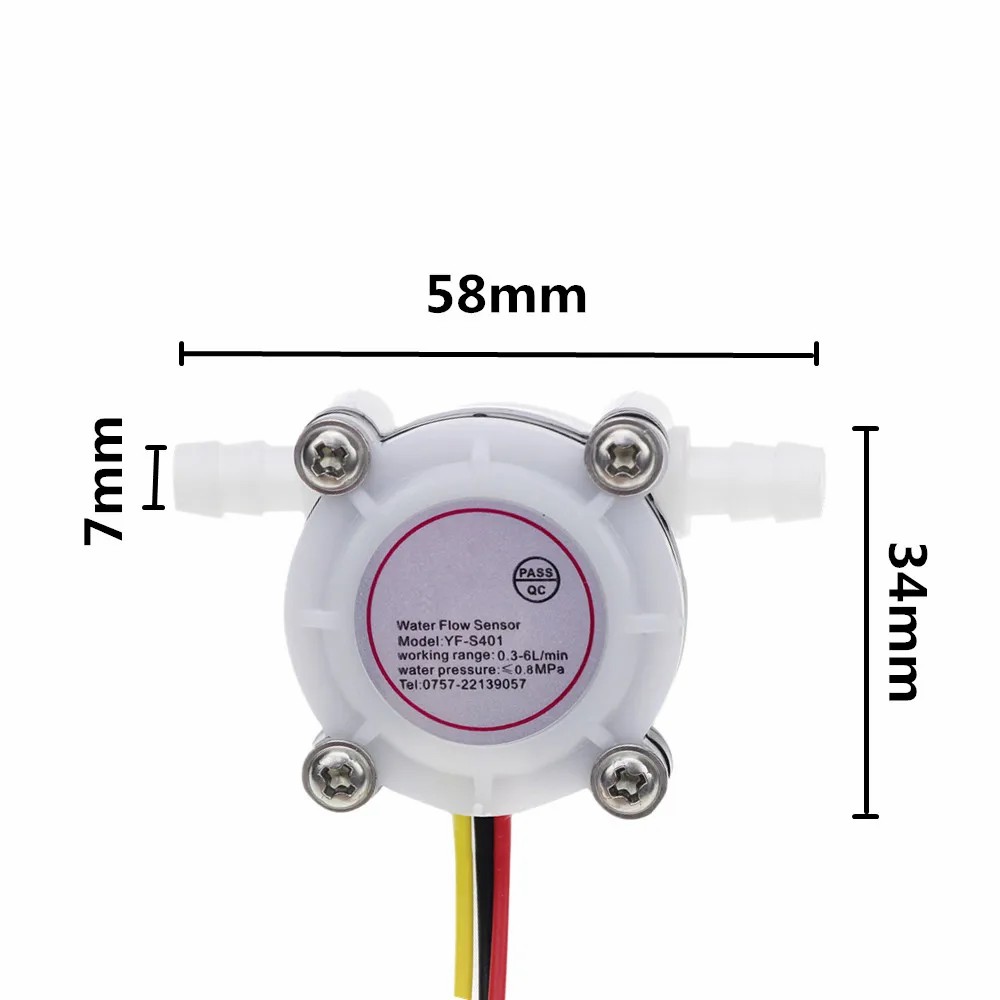 S401 Micro Hall Water Flow Sensor for Water Dispenser Water Purifier Coffee Machine Water Flow Switch Sensor 7MM Quick-plug