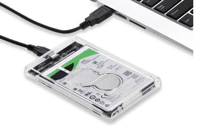 USB 3.0 Transparent 2.5inch Hard Drive Enclosure SATA Serial Port SSD HDD  Plug and Play for Notebook Computer